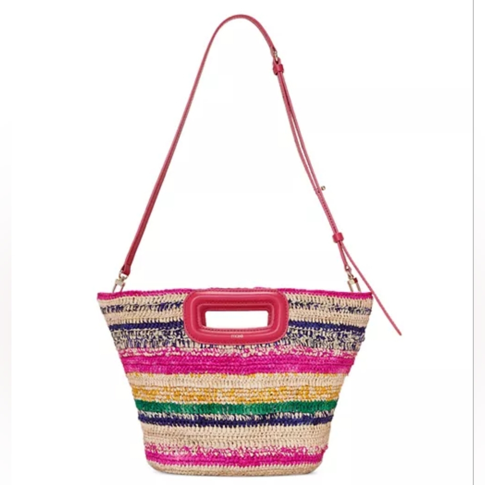Maje Mini Striped Basket Bag NWT